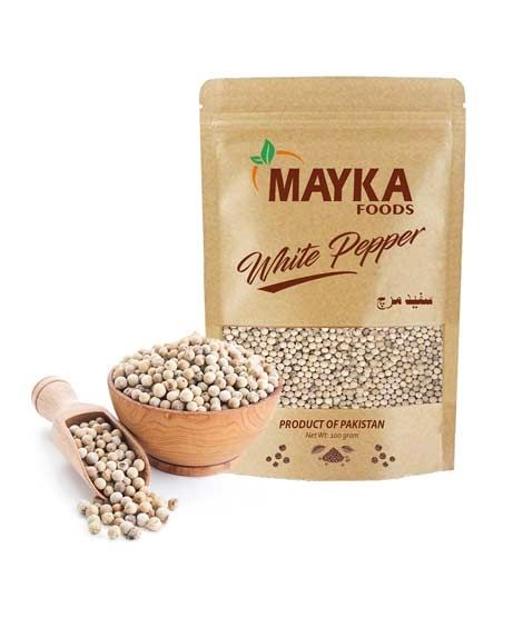 Mayka Foods White Pepper Whole - 100g