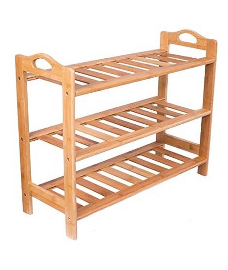 Mega Mall 3 Tiers Wooden Bamboo Shoes Rack