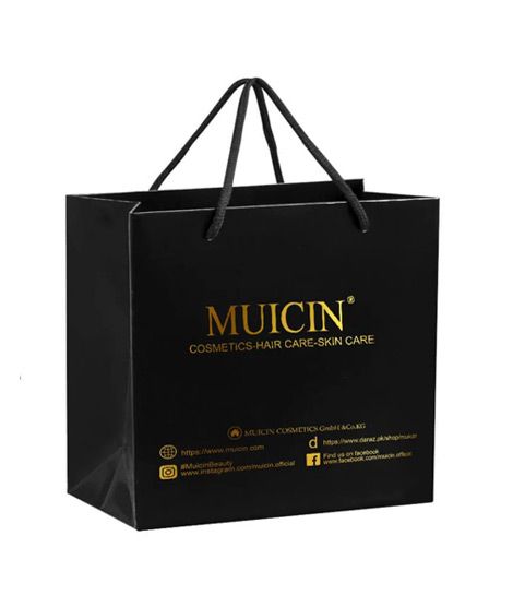 iShopping - Muicin Printed Gift Paper Bag - Black