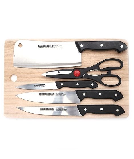 Muzamil Store 6 Pcs Kitchen Knife Set With Small Cutting Board