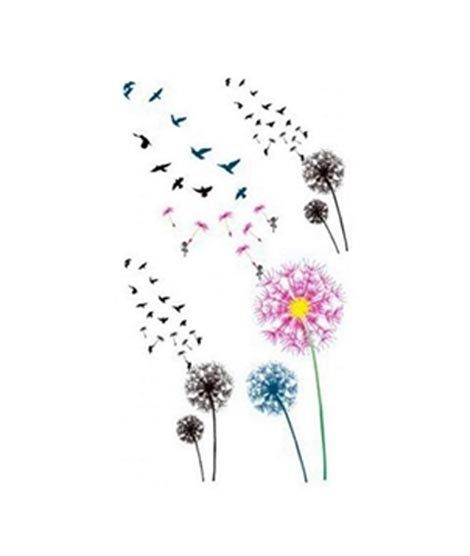 iShopping - Ferozi Traders Fly Birds With Flower Transient Tattoo Sticker