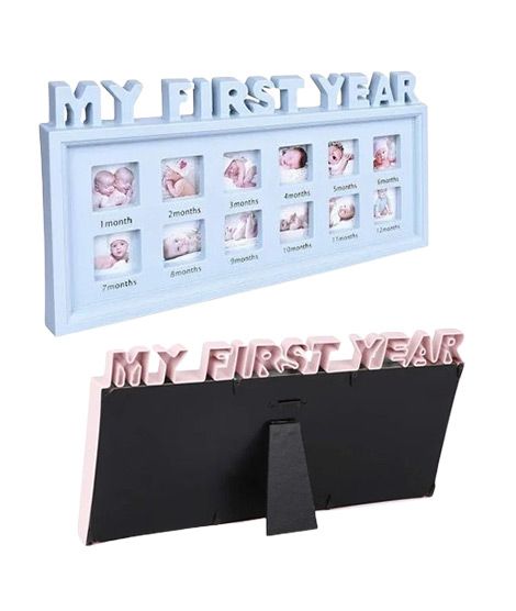 iShopping - Planet X My First Year Baby Wooden Pictures Frame - Blue (PX-11959)