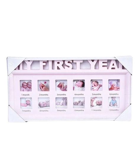 iShopping - Planet X My First Year Baby Wooden Pictures Frame - White (PX-11958)