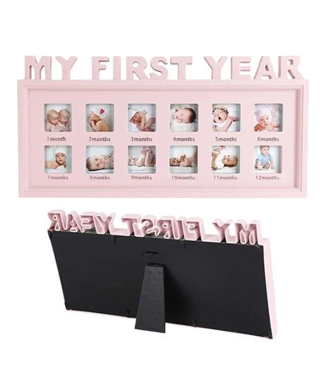 iShopping - Planet X My First Year Baby Wooden Pictures Frame - Pink (PX-11960)