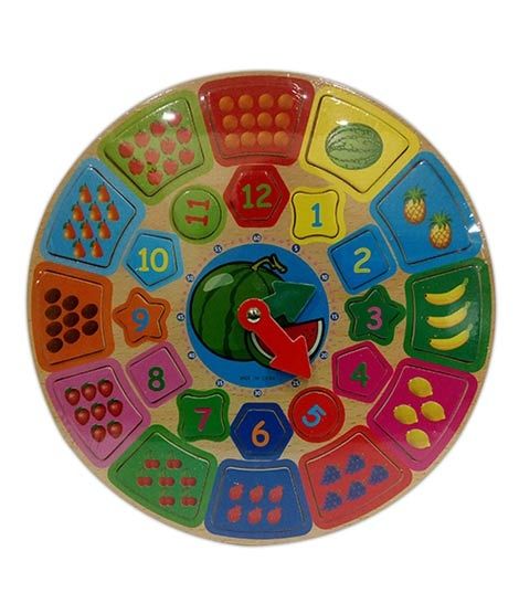 Planet X Time And Number Counting Teaching Wooden Board Puzzle (PX-10506)