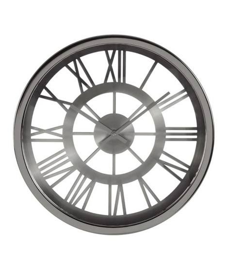 iShopping - Premier Home Bailie 35cm Chrome Wall Clock (2201023)