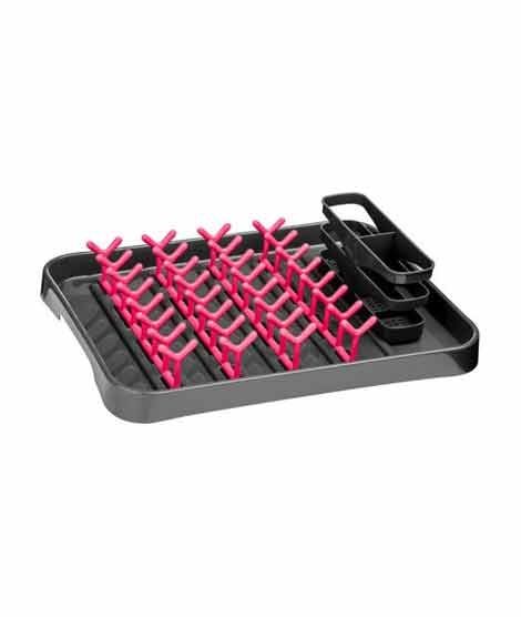 Premier Home Grey And Hot Pink Dish Drainer (806569)