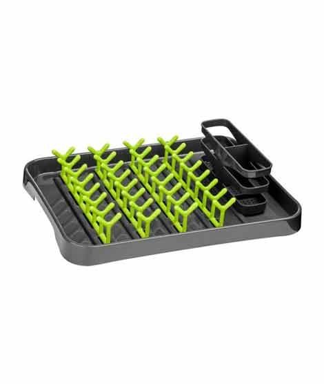 iShopping - Premier Home Grey And Lime Green Dish Drainer (806568)