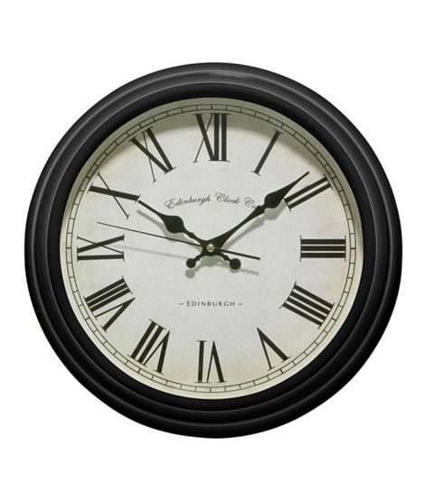 iShopping - Premier Home Lined Rim Wall Clock Black (2200615)