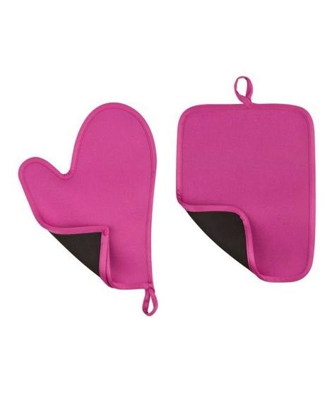 Premier Home Oven Glove and Pot Holder Set Hot Pink (0806552)