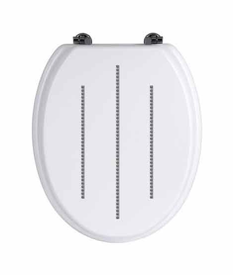 Premier Home White Toilet Seat With Diamante (1604096)