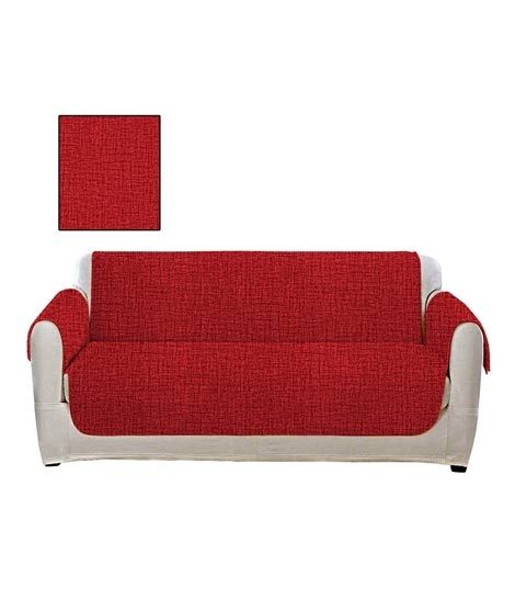 Maguari Printed Textured 5 Seater Sofa Cover Red