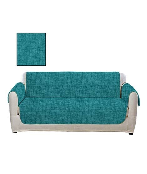 Maguari Printed Textured 5 Seater Sofa Cover Sea Green