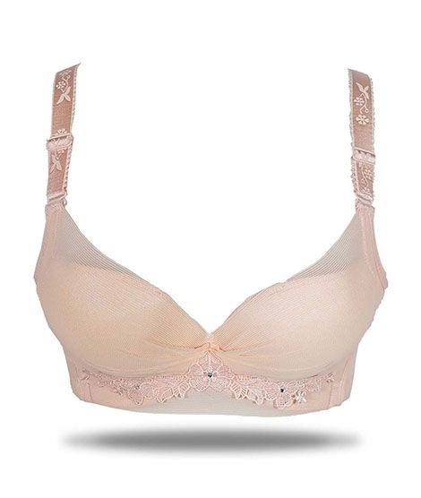 iShopping - Purple Bag Lace Net Soft Padded Under Wired Bra Pink (OFW0037)