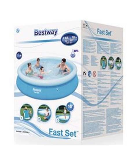 iShopping - Bestway Fast Set Inflatable Round Ground Swimming pool 12 ft - 57273 (PX-10660)