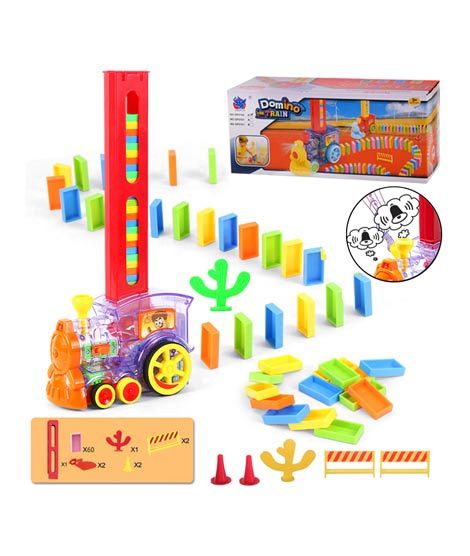 Planet X Domino Train Toy Set with 60 Pcs Colorful Dominoes Game (PX-11689)