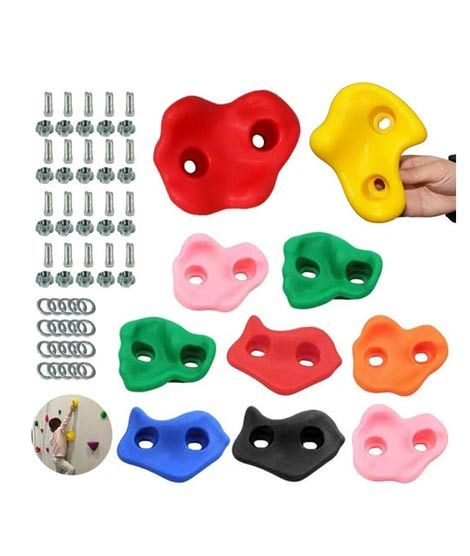 iShopping - Planet X Rock Climbing Wall Grips Set For Kids - Pack Of 10 (PX-12130)