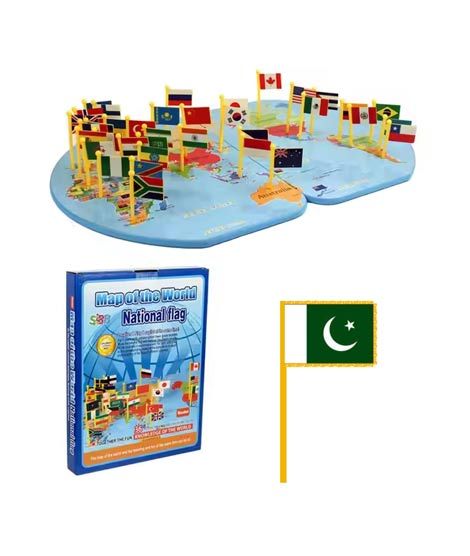 iShopping - Planet X Educational Wooden World Map Flags For Kids (PX-12143)