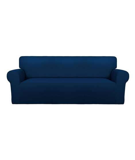 Rainbow Linen Jersey Sofa Cover 1 Seater Navy Blue