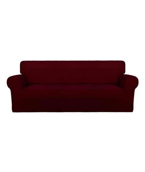 Rainbow Linen Jersey Sofa Cover 1 Seater Red