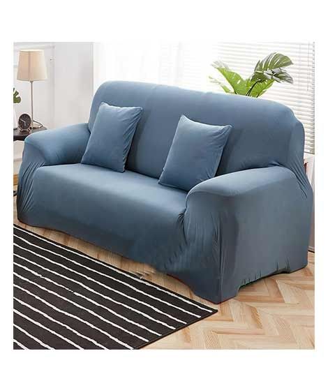 Rainbow Linen Jersey Sofa Cover 2 Seater Light Blue