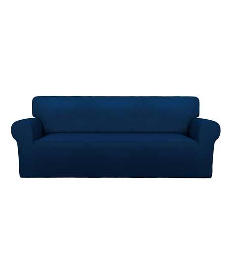 Rainbow Linen Jersey Sofa Cover 3 Seater Navy Blue