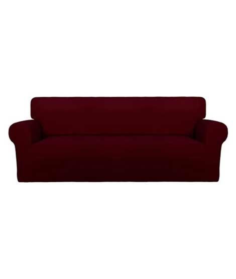 Rainbow Linen Jersey Sofa Cover 6 Seater Red