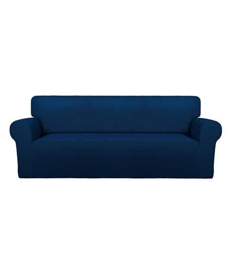 Rainbow Linen Jersey Sofa Cover 7 Seater Navy Blue