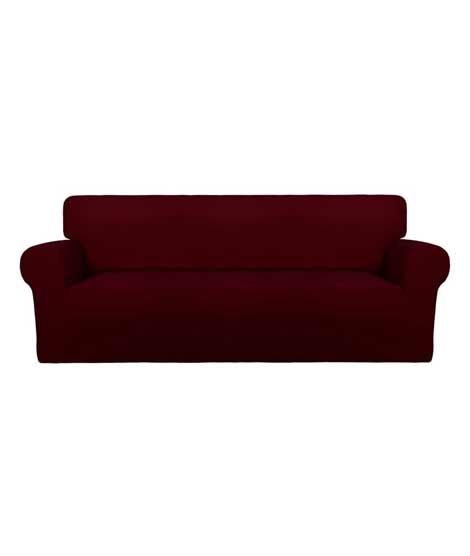 Rainbow Linen Jersey Sofa Cover 7 Seater Red