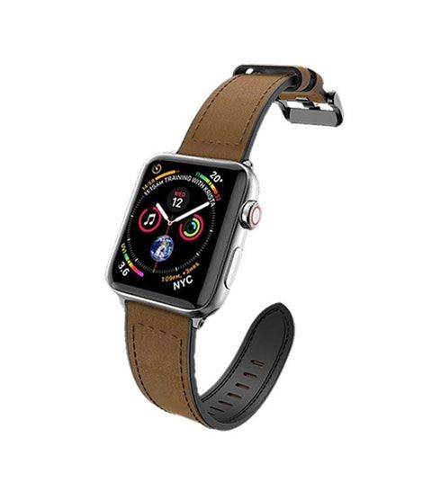 iShopping - Raptic Leather Strap For Apple Watch 44/42 mm Brown