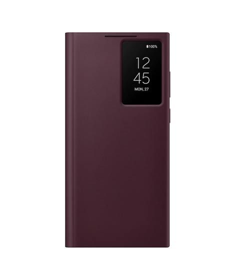 iShopping - Samsung S-View Flip Burgundy Cover For Galaxy S22 Ultra