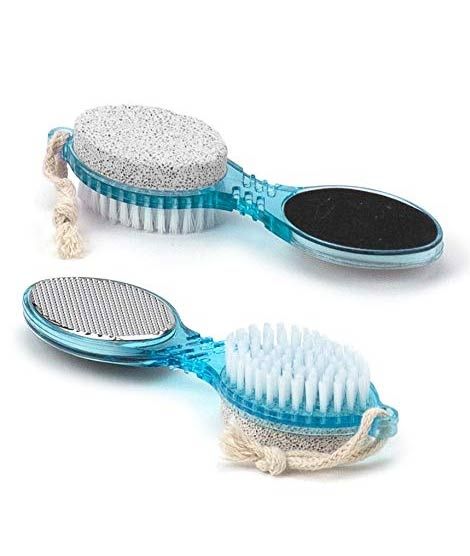 Sasti Market 4 in 1 Multi Use Pedicure Paddle Brush Blue