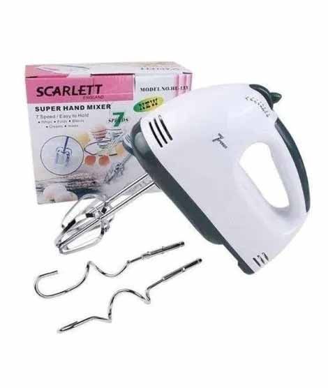 Scarlett 7-Speed Hand Mixer with 4 Pieces Stainless Blender