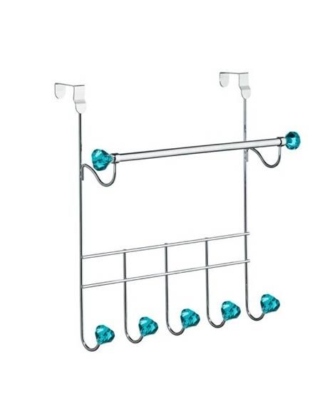 iShopping - Premier Home Over Door Diamantes 5 Hooks Hanger - Teal (509712)