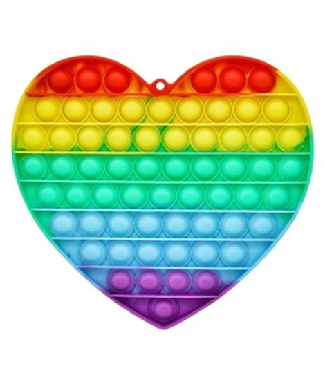 Singaar Collection Fidget Rainbow Heart Pop Bubble Toy