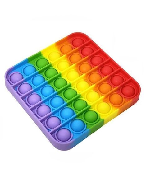 Singaar Collection Fidget Rainbow Square Pop Bubble Toy