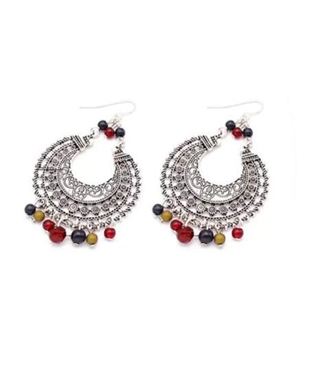 Style Axis Delicate Beads Dangle Earring For Women Sliver