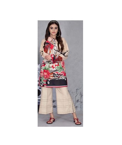 iShopping - The Attire Gallery Printed Unstitched Suit 2 Pcs (0002)