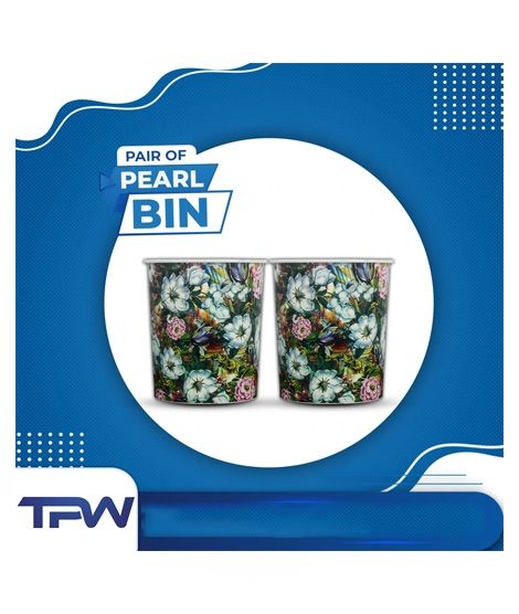 iShopping - TPWfamily Flower Style Pearl Dustbin Pack Of 2