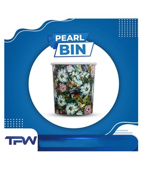 iShopping - TPWfamily Flower Style Pearl Dustbin