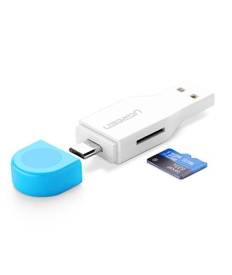 Ugreen 30358 OTG USB Dual Port Card Reader White