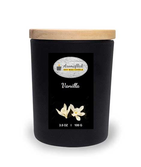 iShopping - Aromaflick Vanilla Soy Glass Candle - Black