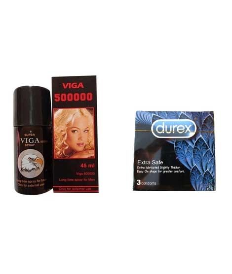 iShopping - Viga 500000 Delay Spray With Durex Extra Safe Condoms (3 Pcs)