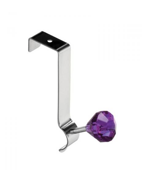 iShopping - Premier Home Over Door Diamantes Single Hook Hanger - Purple (509777)