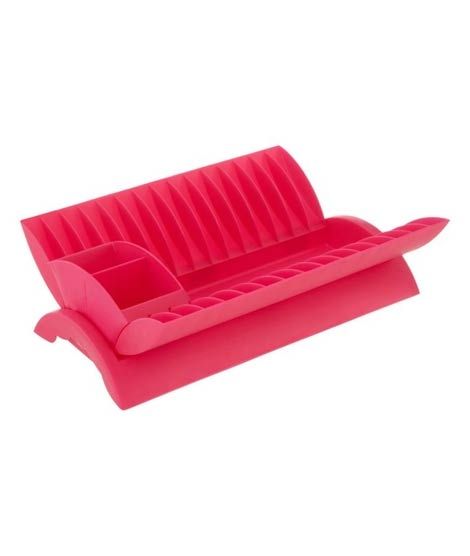 iShopping - Premier Home Dish Drainer With Cutlery Caddy - Pink (805145)