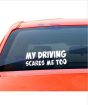 iShopping - Wish Hub Driving Scares Me Too Car Rear Window Body Sticker White