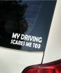 iShopping - Wish Hub Driving Scares Me Too Car Rear Window Body Sticker White