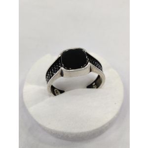 Gilgit Bazaar Aqeeq Stone Silver Ring (18)