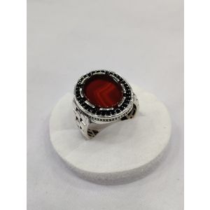 Gilgit Bazaar Aqeeq Stone Silver Ring (21)