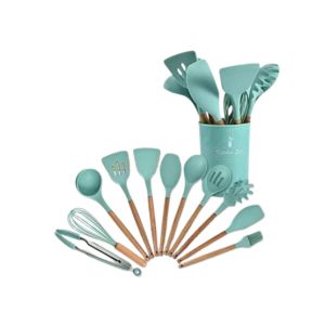 12 Pieces Silicone Kitchen Utensils Set - Green